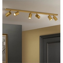 6 Lı Gu10 Led Tavan Spot Mat Altın Gold Eskitme Kaplama Hareketli Siyah