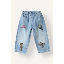 Defacto %100 Pamuk Toy Story İşlemeli Lastikli Bel Jean Pantolon Erkek Bebek H8714a526aube394 Mavi-be394