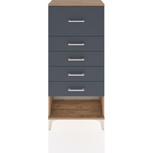 Hyperion Dolap 5 Çekmeceli 60x44x134 Çam-antrasit Çam