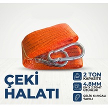 2 Ton Kemer Tipi Araç Çeki Halatı Çelik Kancalı 4.8mm X 2.70 Metre
