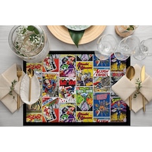 Adawall Home Justice League Kumaş Amerikan Servis 4'lü Set Çok Renkli
