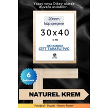 Krem-20mm-30x40 Cm Mat Pvc Li Camsız Fotoğraf Puzzle Belge Çerçeve Yatay Dikey Asılabilme 45039421