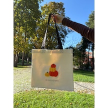 Bolergıashop Pumpkın Tasarım Canvas Omuz Çantası Turuncu Punch İşleme