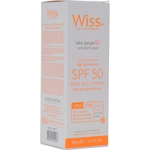 Wiss+ Spf 50 Leke Karşıtı Yüz İçin Güneş Kremi 50ml
