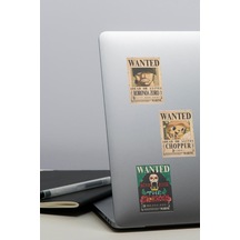 One Piece Wanted Tasarımlı Düz Kesim Sticker Seti - 2,60 Cm X 3,80 Cm 20 Adet Sticker 1