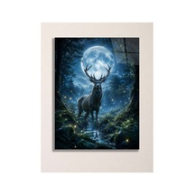 Geyik Ve Dolunay A3 Metal Poster Ay Işığında Orman, Ateş Böcekleri Ve Fantastik Doğa Manzaralı Duvar Tablosu Çok Renkli - 937493825 Çok Renkli - 937493825 Çok Renkli