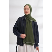 Armanda Müslin Biyeli Şal - Çam Yeşili