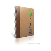 Gıpta Enviro 17x24cm 100yp Kareli Spiralli Kraft Kapak Not Defter Çok Renkli
