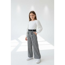 Modanino Kız Çocuk 2'li Takım Pantolon+sweat Bluz 6-10 Yaş 12496 Beyaz