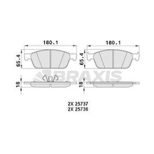 Braxis Aa0444 Ön Fren Balatası Courier 13-focus Iıı C-max 11-2.0 St 2.0tdcı Kuga Iı 1.6 Eco 2.0tdcı 12 Cv612001cb