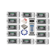 13 Daire Nts 2001-b 4,3'' Görüntülü Diafon Beyaz-8004 Tuş Takımlı Şifreli+geçişli Zil Panelli Set
