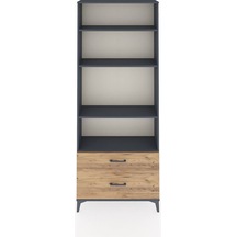 Arges Dolap 4 Raflı 2 Çekmeceli 88x30x221 Antrasit-çam Antrasit