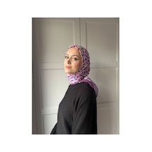 Moda Kaşmir Moonlit Desen Bambu Eşarp Menekşe