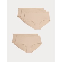 Marks & Spencer 5'li Dikişsiz Short Külot Seti T61004102 Bej