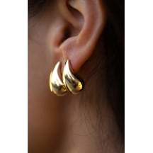 Yenigün Kuyumculuk 14 Ayar Altın Gözyaşı Damlası Vidalı Küpe 6026