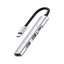 Usb-c Hub Docking Station - Usb Hub 4-in-1, Type-c & Usb 3.0 Çoklayıcı Adaptör, 3.5mm Kulaklık Jaklı Çoklayıcı