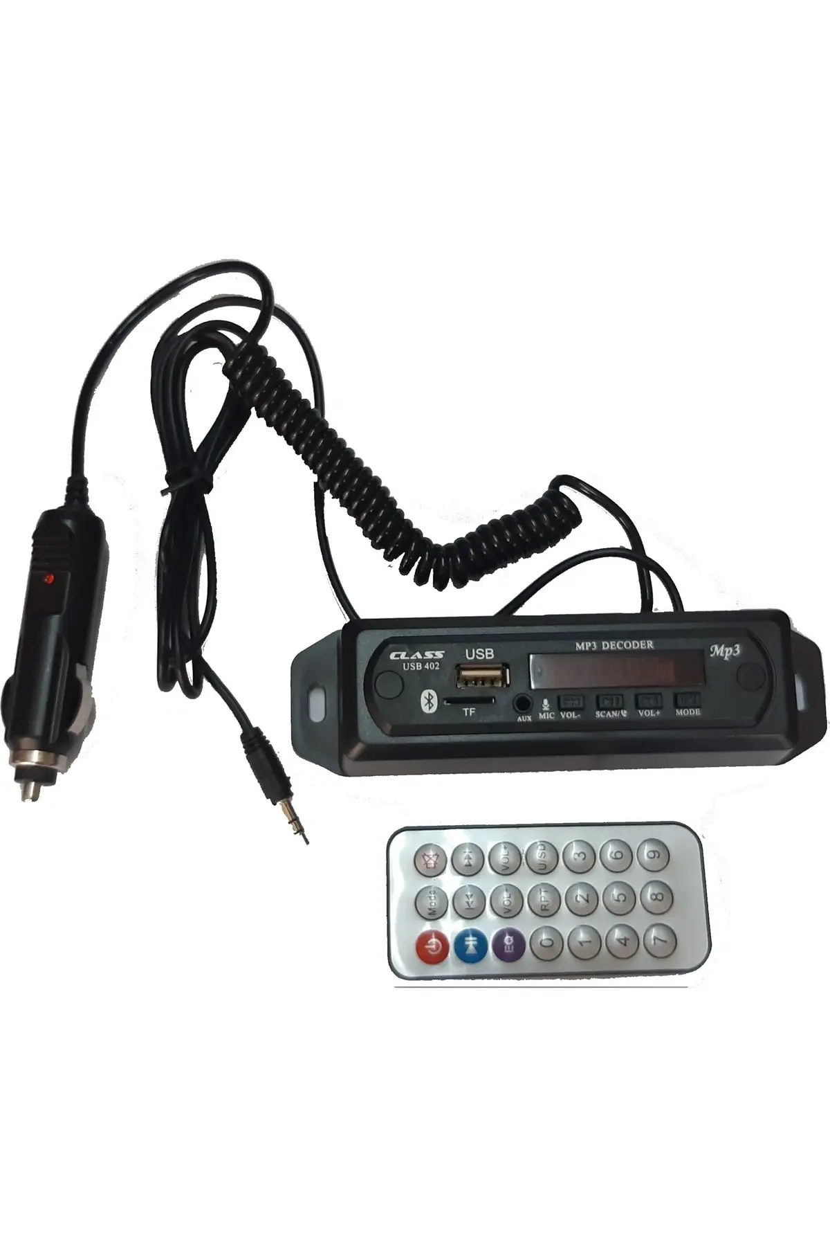 Class Araç Araba Oto Teyp Aux Usb Sd Bluetoothlu Mikrofonlu Çevirici Mp3 Dinleme Dönüştürücü Bordu