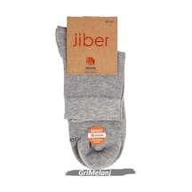 Jiber Erkek Modal Likralı Yarım Konç Çorap 6401 - 12 Adet Gri Melanj