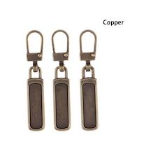 Bakır 3 Adet Fermuar Kaydırıcı Çektirme Yedek Çıkarılabilir Fermuar Kafa Bagaj Okul Çantası Ceket Elbise Ayakkabı Botları Metal Fermuar Kolye Çekin