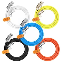 120 W 6a Süper Hızlı Şarj Sıvı Silikon Kablo Tip-c 180 Derece Döner Şarj Veri Kablosu Xiaomi Huawei Samsung Uyumlu 1 M Veri