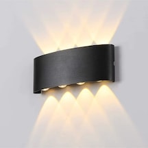 15 W İki Yönlü Led Duvar Aplik - Gün Işığı 3000k - Siyah - Ip44 - Ct-8013g