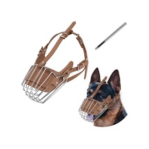 Pasha Pet Metal Deri Köpek Ağızlığı M - 33 Cm