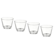 4 Adet Tealight Mumluk 4'lü Mum Kabı Şeffaf Ikea Cam Kap