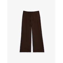 Koton Cepli Rahat Kalıp Viskon Karışımlı Beli Bağcıklı Geniş Paça Pantolon Kahverengi 6sal40047ıw Kahve