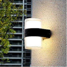 Silindir Led Aplik 12 Watt Gün Işığı 3200k İç Mekan Ve Dış Mekan Cata Bora Led Aplik Ip54 Siyah