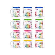 1 Adet Cam Kupa Bardak İstanbul Temalı Dekoratif Mug, Glass Mug, Kahve Fincanı Ev Ve Ofis Kullanımı