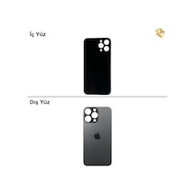 İphone Uyumlu14 Pro Max Siyah Renk Arka Kapak Arka Cam Batarya Kapağı Lazer Kesim Kapak Pil Kapağı Standart