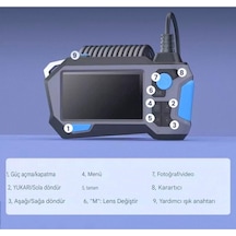 360 Motorlu Ekranlı Çift Lensli 5 Metre Yılan Kamera Tf Kart Girişlidir -130000