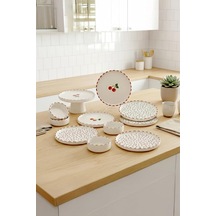Kiraz Stackable 11 Parça 6 Kişilik Kahvaltı Takımı-lüx Kahvaltılık Sunum Seti Tabağı,beyaz Diğer