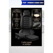 Fiat Fiorino Cargo 2024 Uyumlu Premium Lüks Siyah Renk 2 Adet Minder Ve Yastık