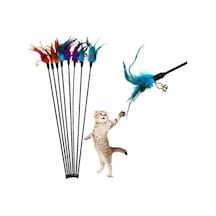 Çıngıraklı Tüylü Kedi Oyun Çubuğu Kedi Oltası Oyuncağı