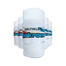 5 Adet Polyester Makrome İpi 10 Kar Beyaz 100 gr
