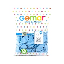 Metalik - Açık Mavi Balon 11 Inc - 28cm - 100pcs 5468 Çok Renkli
