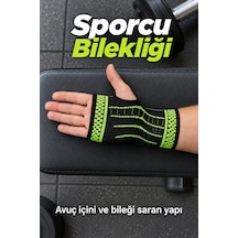 Mrcelikpazar Örgü Dokulu El Bilek Desteği Siyah Yeşil Tasarım Diğer