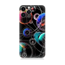 Apple Uyumlu iPhone 13 Pro Max Sci Fi Gezegenler Ve Vektörler Desenli Silikon Kılıf