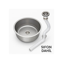 Sinkon K-30 Paslanmaz Karavan Eviye Sifon Dahil Krom 30 x 30