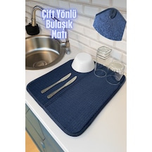 Bulaşık Matı Lacivert Renk 44 X 36 Cm 1 Adet Bambu Siyah Diğer