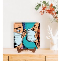 Bk Gift Pop Art Tasarımlı Ahşap Standlı Puzzle Çerçeve-22
