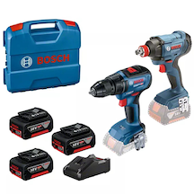 Bosch Gdx 180-lı + Gsr 18v-50 + 3x5.0 Ah Matkap Somun Sıkma Akülü Vidalama Seti