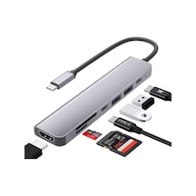 Usb Çoklayıcı 7in1 Hub Type-c 4k Hdmı Sd Tf Kart Okuyucu Usb 3.0 Okuyucu