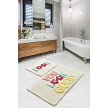 Look Ekru 2 Lı Set Banyo Halısı, Paspas
