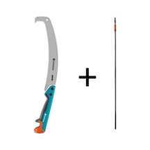 Gardena 8739 Kıvrımlı Bahçıvan Budama Testeresi + 3721 Combisystem 210-390cm Teleskopik Sap