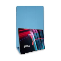 Samsung Galaxy T970 Tab S7 Plus 12.4 Kılıf Tablet Smart Kılıf - Mavi Arka Kapak