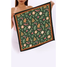 Tarzını Seç Yeni Sezon Yılbaşı Desenli Bandana Fular Yeni Yıl Hediyesi Şal Estascarf 70x70 Cm Kırmızı