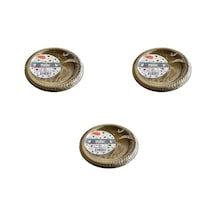 Kullan At Altın Renkli Parti Davet Plastik Tabak - 22 Cm. - 25 Adetlik 3 Paket
