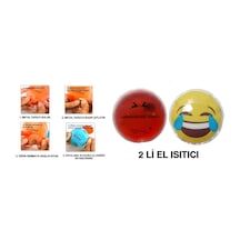 Gülen Emoji Kırmızı Ceylan Cep Sobası,el Isıtıcı,2 Adet Sıcak Su